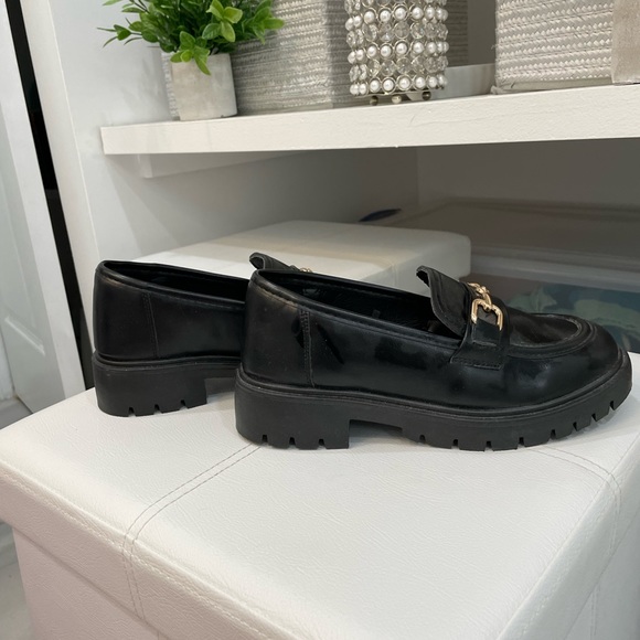 Black Loafers with Gold Hardware - Picture 2 of 4